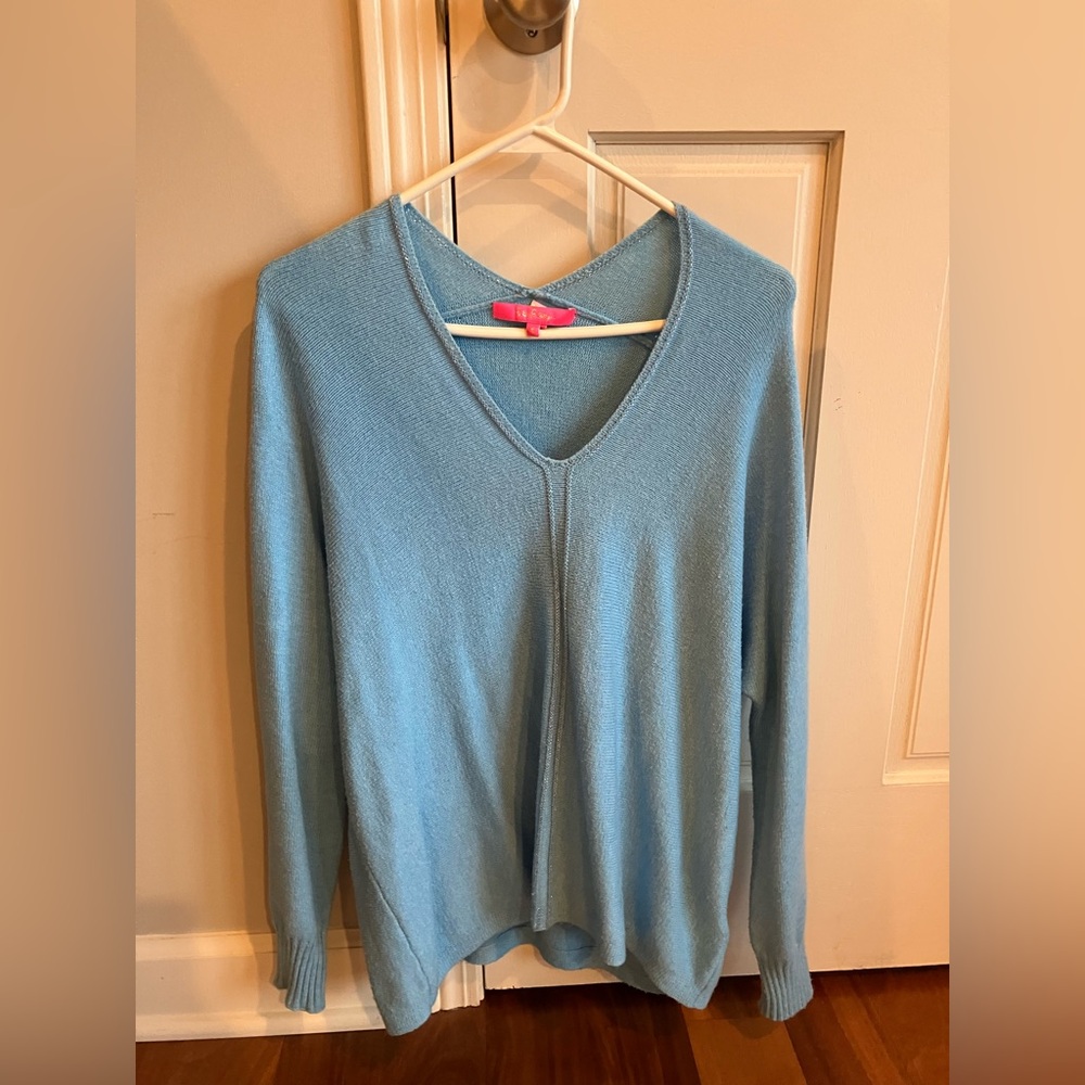 Lilly Pulitzer Light Blue V-Neck Sweater